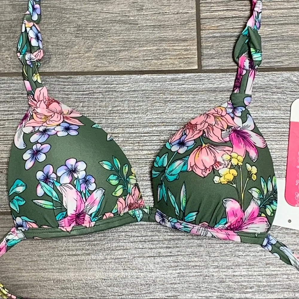 Hula Honey Tropic Romance Push-Up Bikini Top S - Picture 3 of 9
